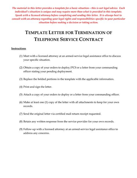 termination  service contract letter sample templates