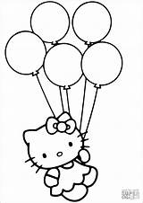 Coloring Kitty Balloons Hello Pages Balloon Coloringbay sketch template