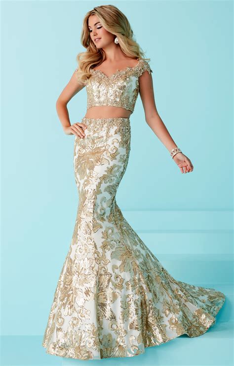 tiffany designs 16243 2 piece mermaid lace dress prom dress