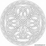 Shamrock Color Coloring Knotted Mandala Pages Embroider Transparent Celtic Adults Donteatthepaste Patterns Large Designs sketch template