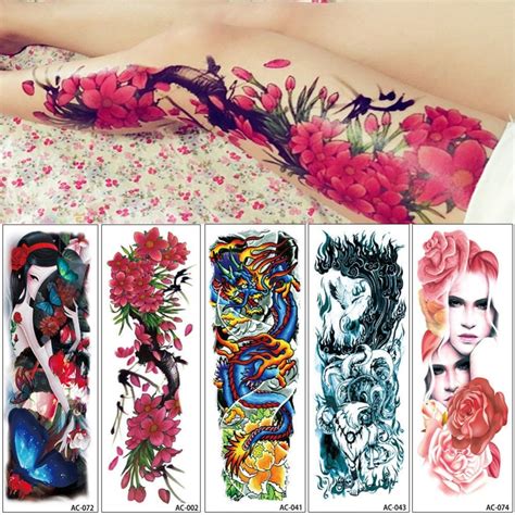 1 sheet 480 160mm big large full arm temporary tattoo stickers beauty