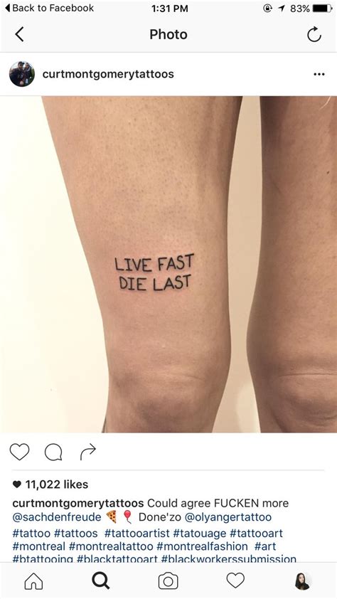 fast die   tattoo tattoo artists tattoo quotes