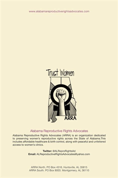 Arra Sex Ed Brochure Alabama Reproductive Rights Advocates