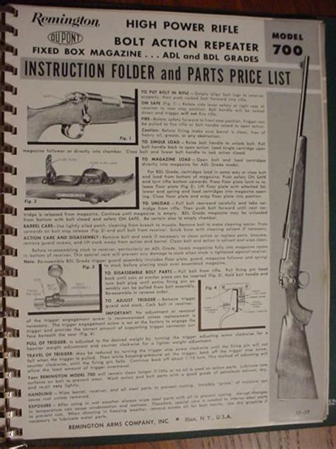 remington  original instruction manual parts