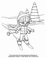 Skiing Coloring Pages Cartoon Kids Clipart Color Skier Downhill Snow Kid Ski Cliparts Template Library Clipground Clip Gif Books Favorites sketch template