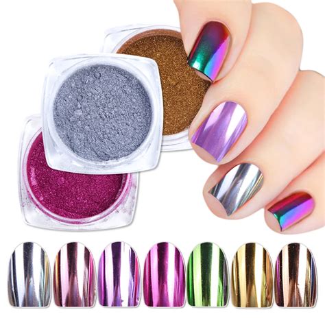 buy pcs magic mirror nail dip powder dust dipping chrome glitters shiny uv gel