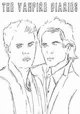 Vampire Coloring Pages Diares Print sketch template