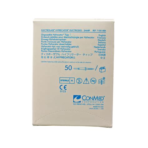 Conmed® Electrolase® Tips Sharp Sterile Box Of 50 Delasco