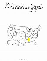 Coloring Mississippi Cursive Built California Usa sketch template