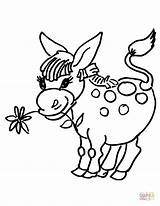 Donkey Coloring Pages Donkeys Flower Little Printable Color Drawing Head Getdrawings Print sketch template