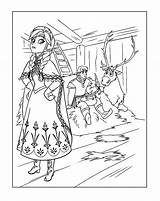Coloring Frozen Pages Anna Kristoff Rocks Color Sven Getcolorings Getdrawings sketch template