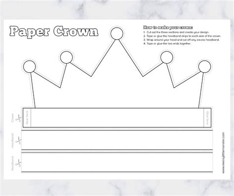 printable crown template    paper crown craft fit