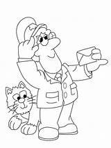 Pat Postman Coloring Pages Kids Professions Print Post Printable Kleurplaat Fun Popular Pieter sketch template