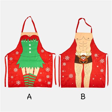 naughty christmas dress up novelty kitchen apron