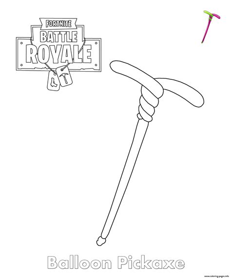 fortnite balloon pickaxe item coloring page printable