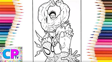 hulk  spiderman coloring page