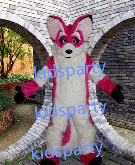 high quality pink fox fursuit mascot costume wolf fursuit halloween party costume carnival