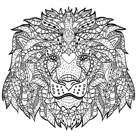 coloring pages  lions face