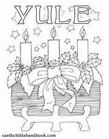 Yule Pagan Wiccan Solstice sketch template