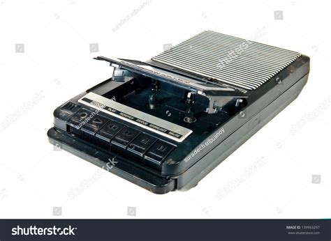 Old Cassette Tape Player And Recorder On A White