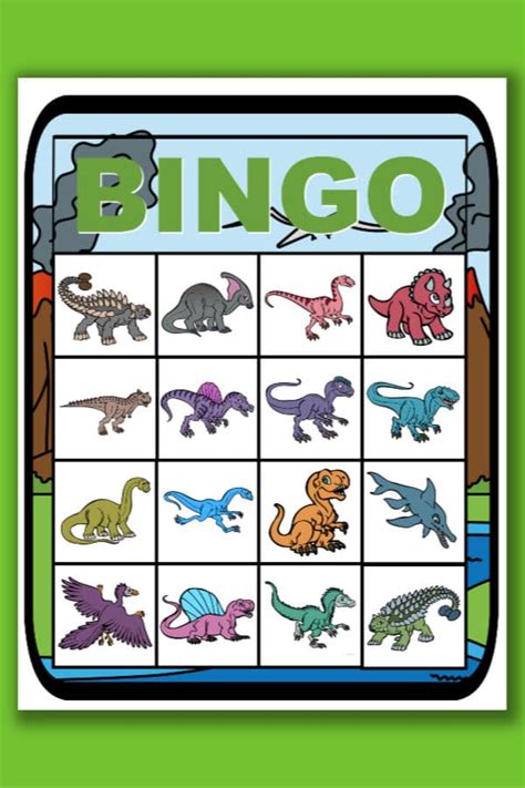 printable dinosaur bingo find   printable