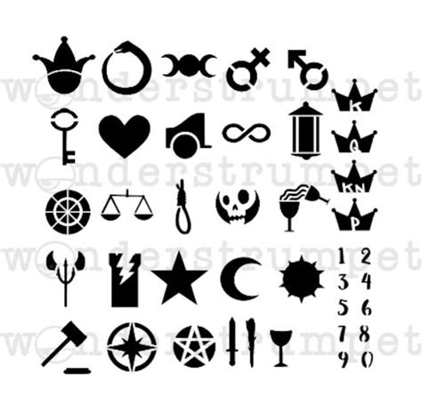 tarot symbols stencil etsy