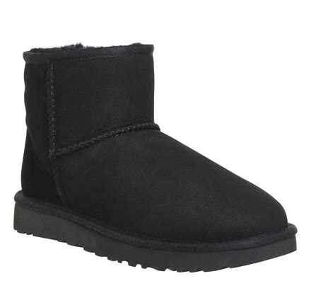 ugg classic mini ii boots black suede ankle boots