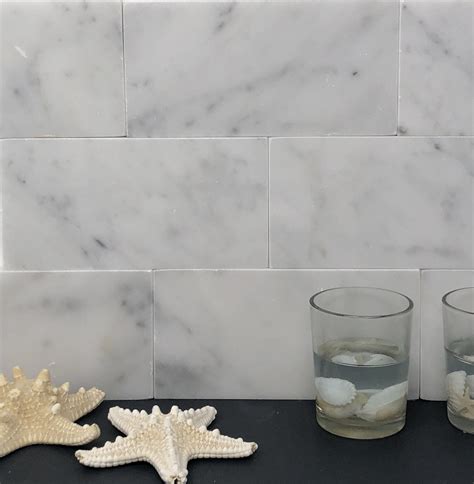 carrara white marble  subway tile polishedhoned tilezz