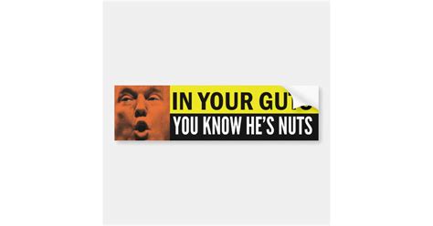In Your Guts You Know He S Nuts Bumper Sticker Zazzle