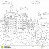 Neuschwanstein Castle Coloring 3kb 1300 sketch template