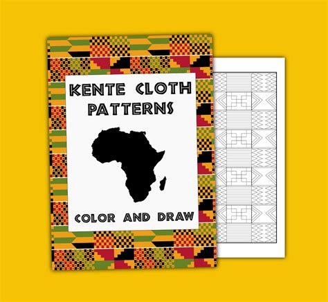 kente coloring book kente cloth patterns color  draw workbook etsy