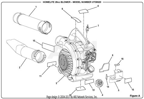 homelite ut cc blower parts diagram  figure