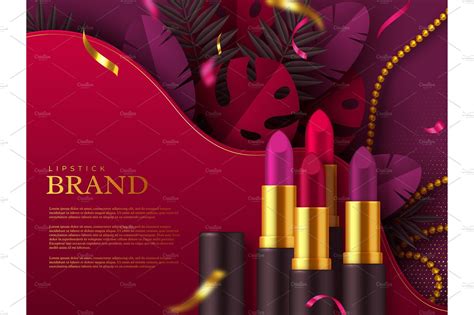 Lipstick Makeup Ad Cosmetics Beauty Decorative Illustrations
