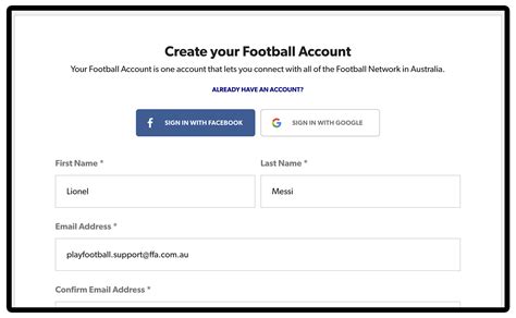 participant football account      account