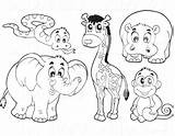 African Coloring Savanna Getdrawings Animals sketch template