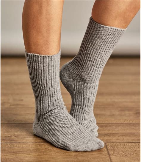 grey marl womens cashmere and merino socks woolovers uk