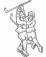 Hockey Coloring Coloriage Pages Player Celebrating Kids Ice Players Sur Gazon Dessin Imprimer Goal Printable Printables Printactivities Color Colorier Top sketch template