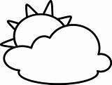 Cloudy Partly Outline Weather Wpclipart Icons sketch template