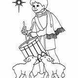 Coloring Drummer Boy Sheep Drum Play Pages Two sketch template