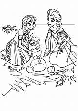 Elsa Anna Olaf Frozen Coloring Pages Printable Print Game A4 Books sketch template