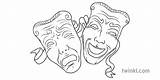 Masks Theatre Theatrical Twinkl sketch template