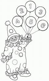 Clown Printable Numbers Color Kids Colouring Circus Coloring Pages Math Clowns sketch template