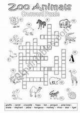 Crossword Zoo Puzzle Animals Printable Animal Esl Worksheet Puzzles Eslprintables Worksheets Marylin Choose Board sketch template