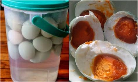 membuat telur asin  gurih  masir bisa pakai abu gosok