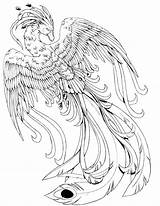 Coloring Pages Mythical Creatures Phoenix Fantasy Magical Face Drawing Potter Harry Dragon Kissy Deviantart Printable Colouring Fire Adult Animal Sheets sketch template