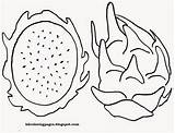 Pitaya Coloring Pages Fruit Fruits Dragon Avocado Basket Color Onlinecoloringpages sketch template