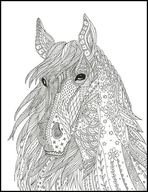 horse coloring page  adults horse adult coloring page etsy