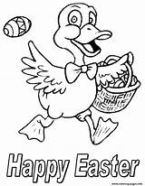 Coloring Easter Pages Happy Ducks Hunting Printable Online Color sketch template