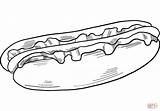 Coloring Hot Dog Pages Printable sketch template