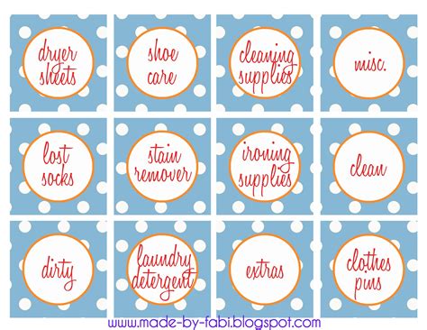 laundry room labels printable